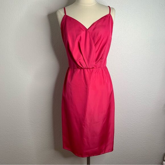 Vintage 80s Handmade Hot Pink Mini Dress & Overlay Jacket Set Size Small - Picture 7 of 12